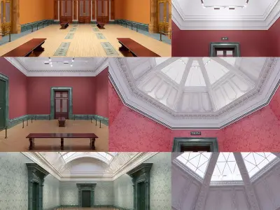 London National Gallery - Interior - Pack 3D model