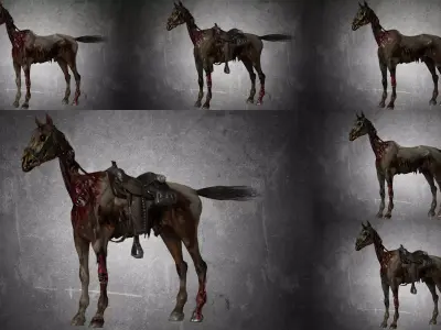 Horse Pack 03 - 6 MODEL 3D model