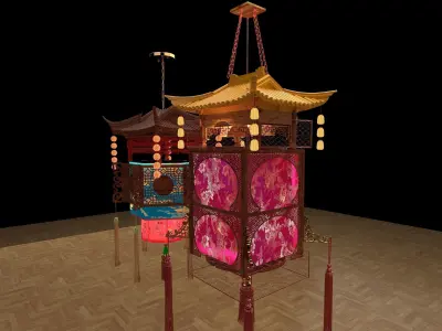Chinese royal palace lantern  3D model buy