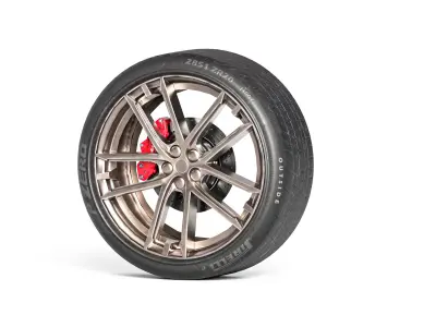 Maserati Granturismo tyre Low-poly 3D model