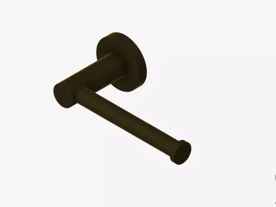 Toilet Roll Holder - Single - Luxury - Round - Round Plate Low-poly 3D model