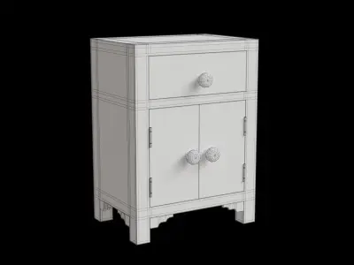 Camel Bed Side Table Low-poly 3D model