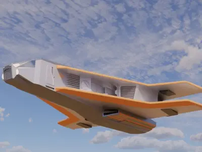 Sci-fi Neo Spacecraft 002 3D model