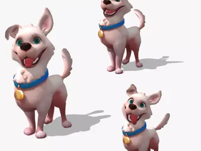 CuteDog Low-poly 3D model