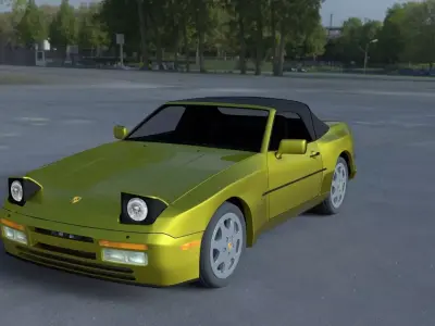 Porsche 944 Cabriolet with Interior HDRI 3D model