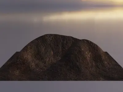 Aerial Grassy and Rocky Mountain 6 Free 3D model