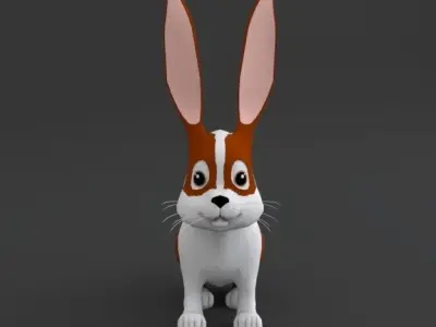 Rabbit Cartoon Low-poly 3D model
