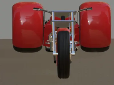 Harley Turbo Drag Trike- High Poly 3D model
