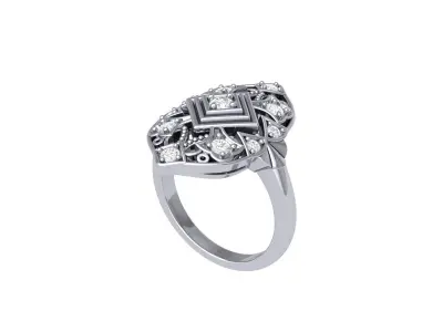 Art-Deco-Ring 3D print model