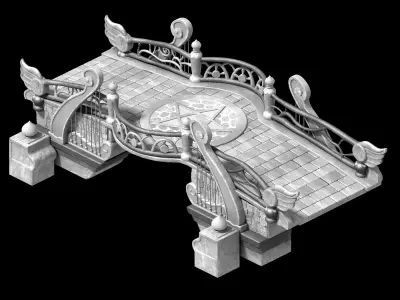 Game main city - Stone Bridge 03 3D model