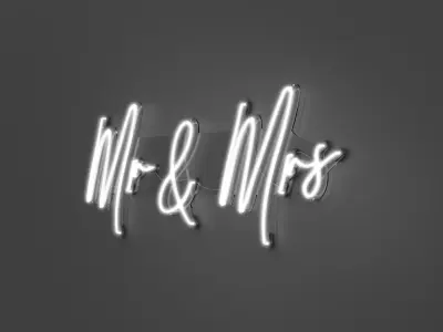 Mr and Mrs - Neon Sign 3D model