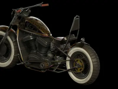 Custom Bobber Motorcycle-type Chopper 3D model