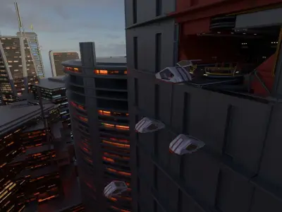 Tech City rooftop warehouse 3D model