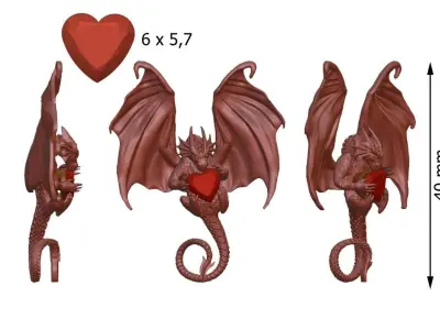 Dragon heart 3D print model purchase