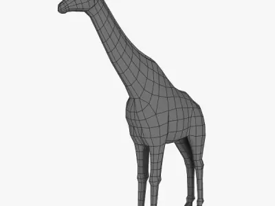 Giraffe Low-poly 3D model 13