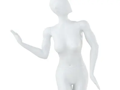 Female White Faceless Mannequin 83 3D model