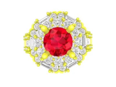 7057 luxury korean diamond women ring  3D print model