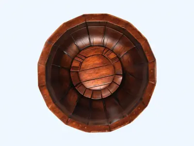 3d Model Beautifully Rounded Shape Wooden Bowl 3D model