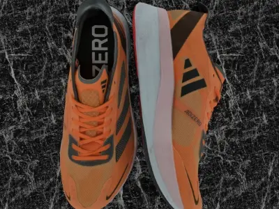 ADIDAS ADIZERO BOSTON 11 3D SHOES - ORANGE Low-poly 3D model