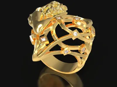 HEART HUG RING  3D print model