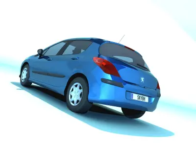 Peugeot 308 Low-poly 3D model