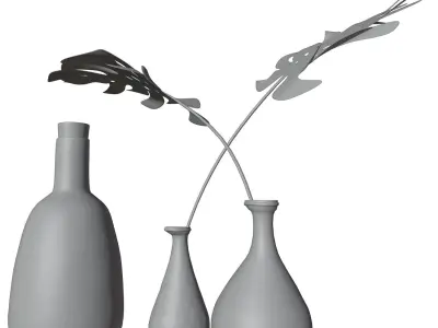 Decorative glass vases HG2 3D model