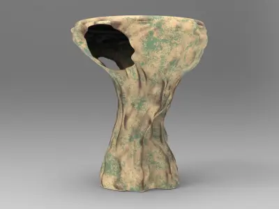 Tree Side Table Low-poly 3D model
