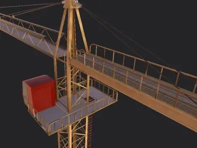 Lifting Industrial Crane  Optimized for Unreal Engine And Unity Low-poly 3D model
