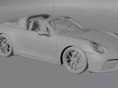 Porsche 911 Targa 4 GTS 2026 Low-poly 3D model