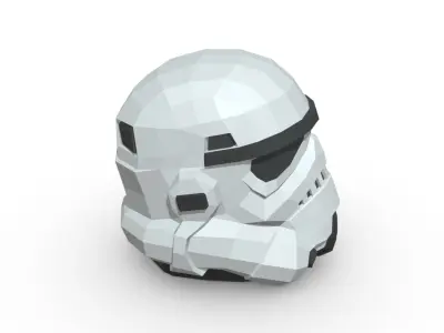 stormtrooper head low poly 3D print model