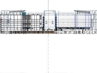 sports stadium compelete revit project  02 3D model