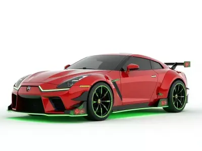 Christmas Racer Supercar 3D Model Festive Performance Low-poly 3D model