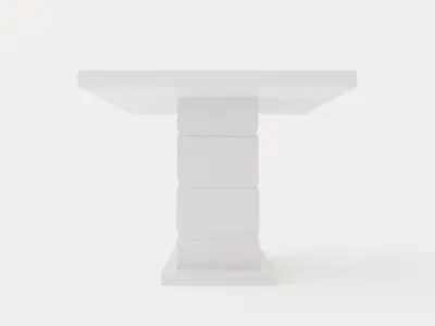 Ratliff Extensionable Dining Table 160 Cm White Low-poly 3D model
