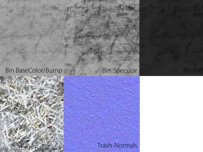 OutDoor Street Bin with Broken Glass - GAME READY Free low-poly 3D model