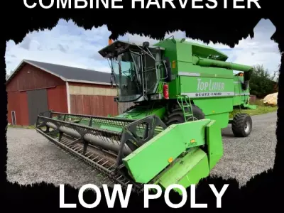 DEUTZ-FAHR 4090hts harvester LOW POLY Low-poly 3D model