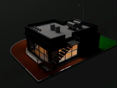 Low Poly Bookstore 3D Model  Modular  Game Ready  Free low-poly 3D model
