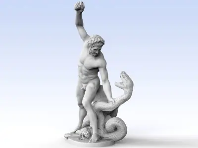 Louvre Hercules fighting Achelous adapted to 3D printing 3D print model