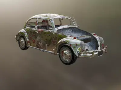 Vintage Car Low-poly 3D model