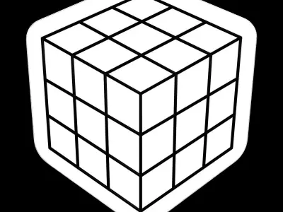 Rubik Cube Neon Sign 3D model