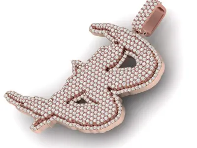  Diamond Pendant 3D PRINTABLE MODAL 3D print model 3D print model