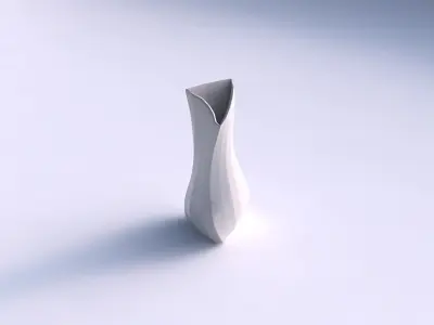 Vase twist puffy bent triangle with bands 3D print model