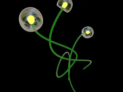 Led Grass Lightbulb flower Elegant art nouveau style 3D model