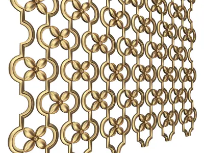 Carved Decoration Panel 04 Low-poly 3D model