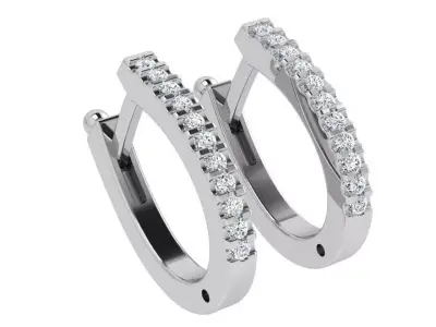 Diamond English Lock Earring 4326 3D print model