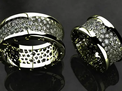 BULGARI B Zero 1 Rings With Gems - 2 Sizes BVLGARI  3D print model