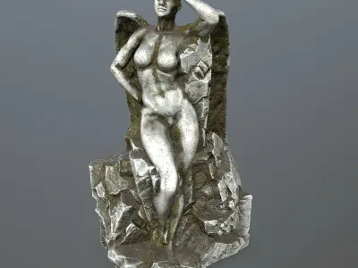 woman statue 1 Low-poly 3D model