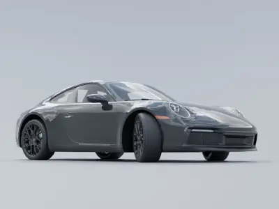 Porsche 911 Carrera 4 GTS low poly Low-poly 3D model