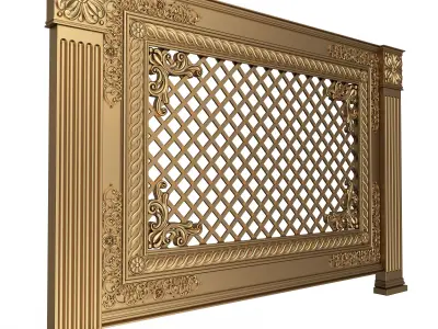 Radiator Cover Decorative Screening Grille Panel 03 Low-poly 3D model