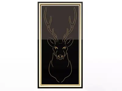 Deer Frame Decoration Low-poly 3D model