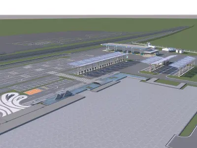 EV Charging Station 1 3D model